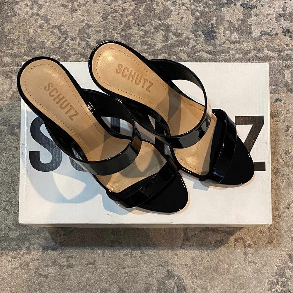 SCHUTZ Black Patent Strappy Heels - Picture 6 of 6